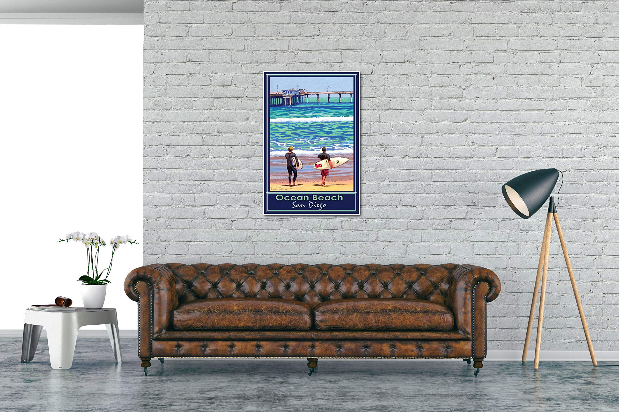Amazon.com: Ocean Beach San Diego Surf Talk Giclee Art Print